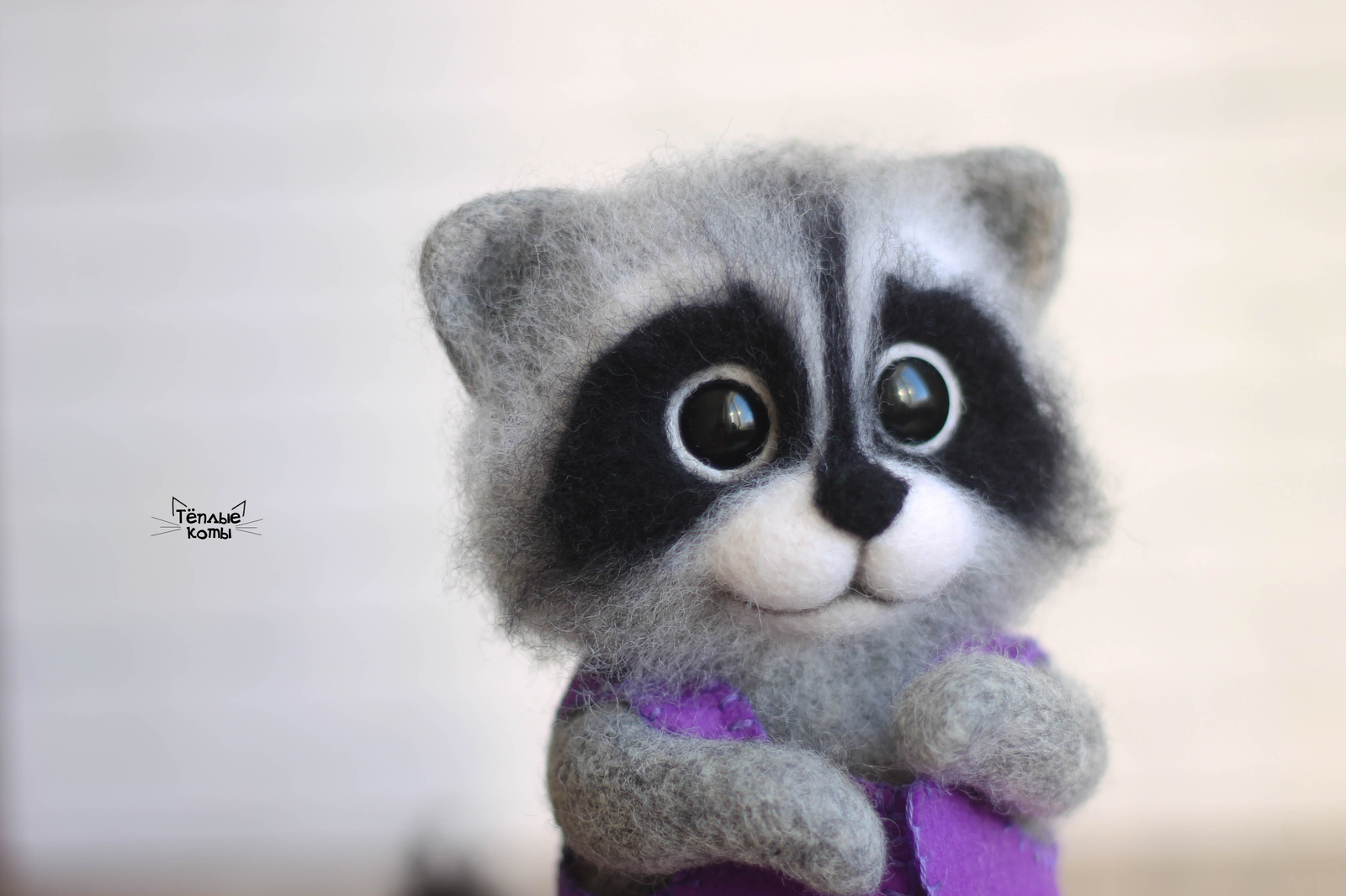 Raccoon - My, Wallow, Dry felting, Raccoon, Creation, Needlework, Needlework without process, Author's toy, Art, Longpost