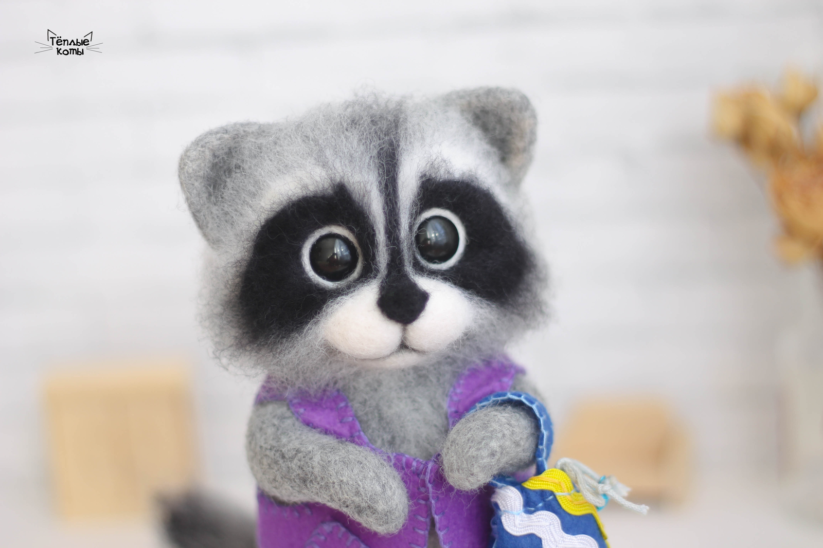 Raccoon - My, Wallow, Dry felting, Raccoon, Creation, Needlework, Needlework without process, Author's toy, Art, Longpost