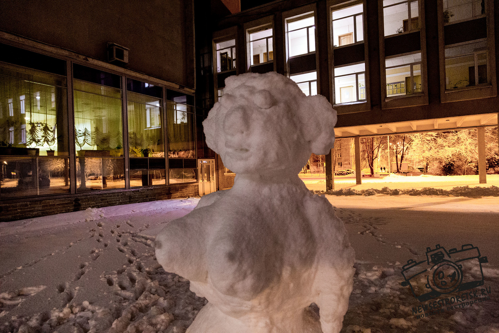 Folk art meets employees and visitors of the administration of Sestroretsk. - Snow woman, Boobs, Creation, In contact with, Sestroretsk, Longpost, The photo