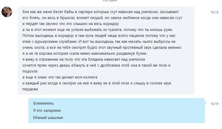 Женские проблемы - Моё, Мат, Ох уж эти женщины, Туалет, Скриншот, Переписка, Жизненно, Женщины