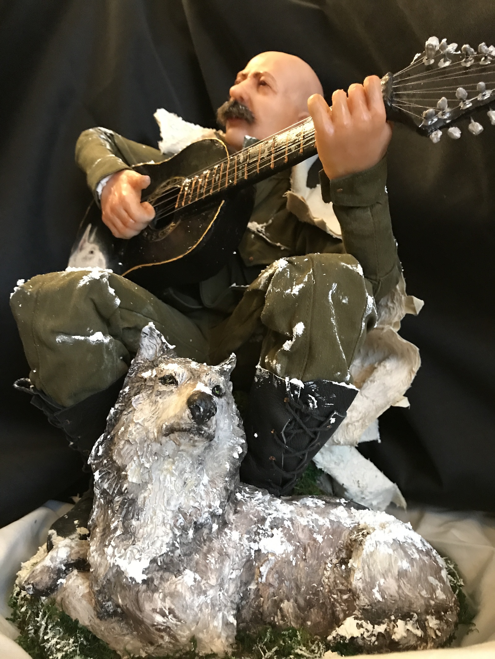 Composition Lone wolf (author's work 2017) - My, Copyright, My, Portrait, Portrait by photo, Portrait doll, Wolf, Composition, Unusual gifts, Longpost