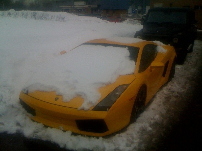 Подснежник - Моё, Подснежники, Lamborghini, Снег, Авто