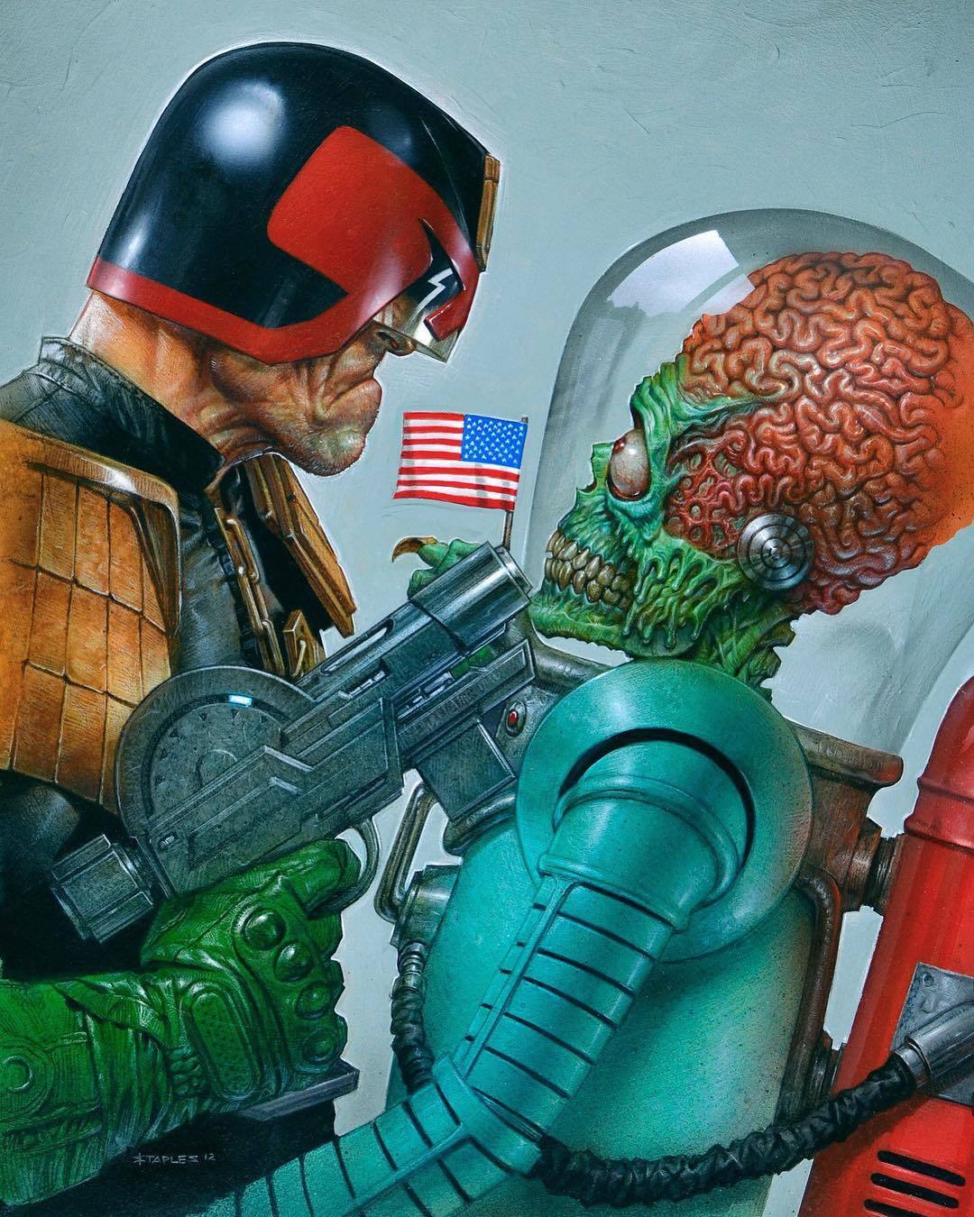 When late with the invasion of Earth for a couple of hundred years - Art, Images, Comics, Judge Dredd, Mars, Aliens