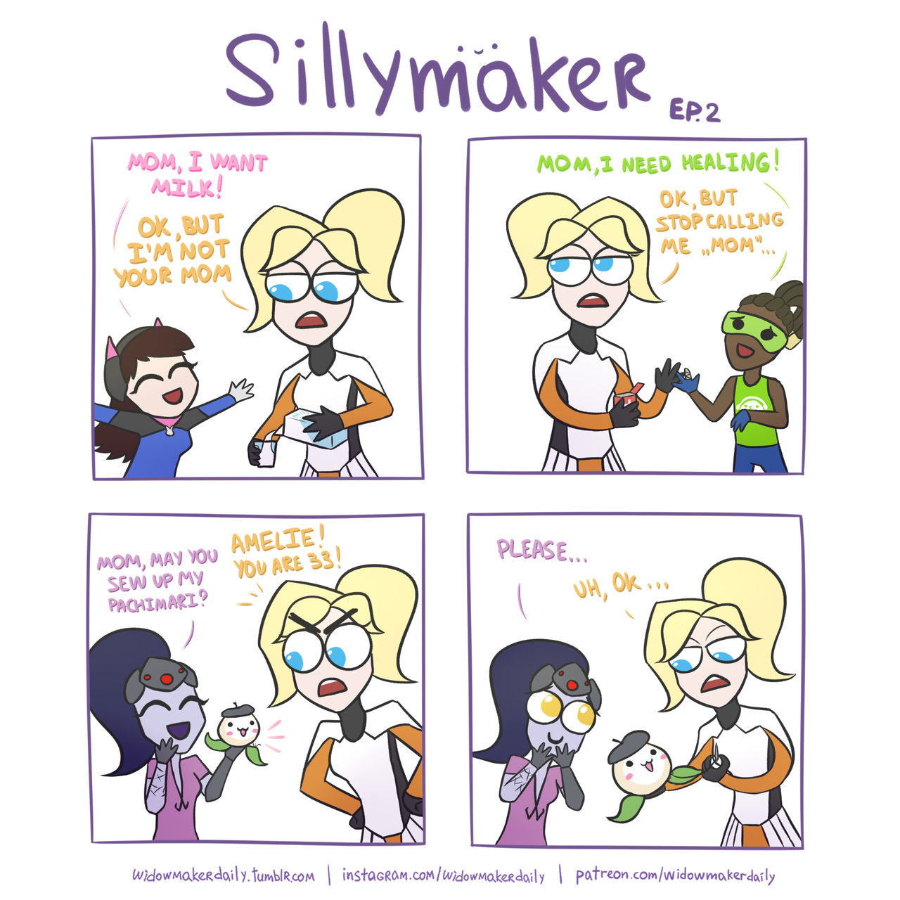 Sillymaker ep.2 - Overwatch, Comics, Widowmakerdaily, Mercy, Dva, Lucio, Widowmaker