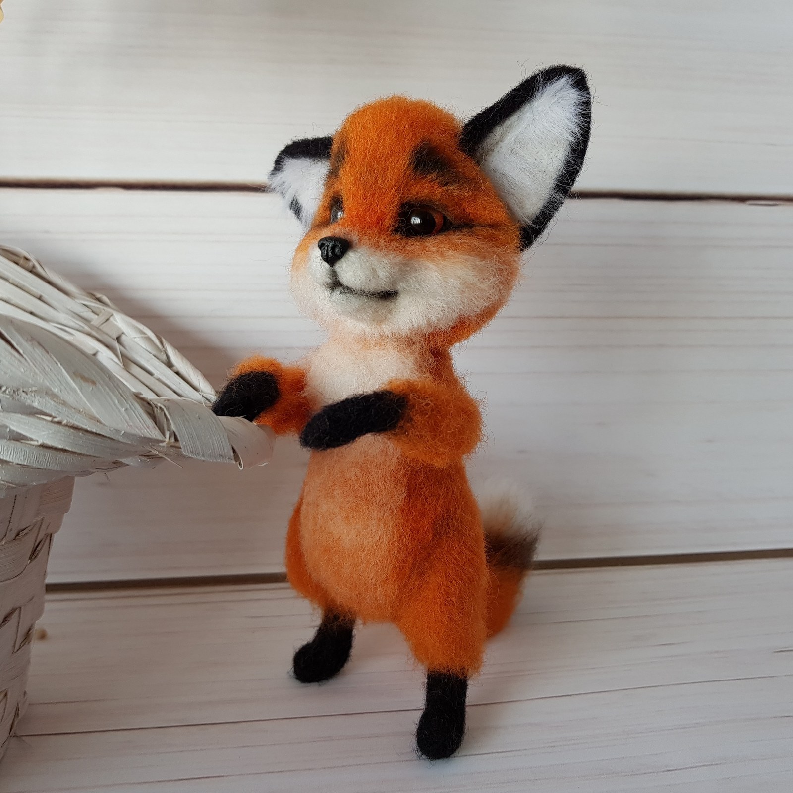 Little Fox Martin. Made from 100% wool.Author: Maria Sherstobitova - My, Fox, Toys, Presents, Handmade, Dry felting, Longpost, Needlework without process