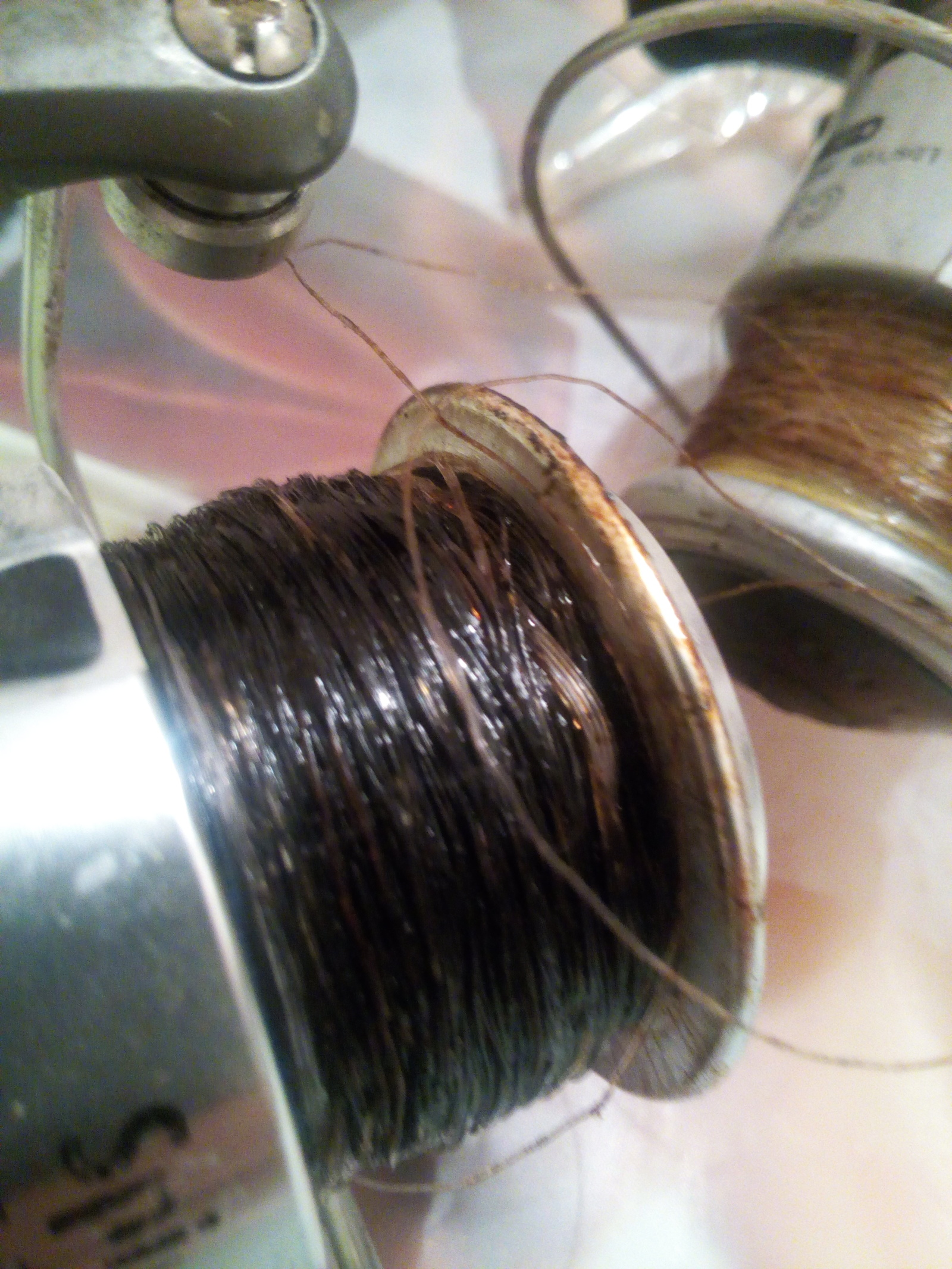 I decided to rewind the line, and here it is. What's this? - My, Fishing, Coil, , Fishing line, Longpost