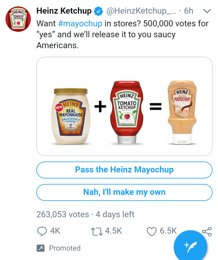 Heinz will release mayochup (ketchunez) in the United States if 500,000 people vote yes - Heinz, Ketchunez, Mayochup
