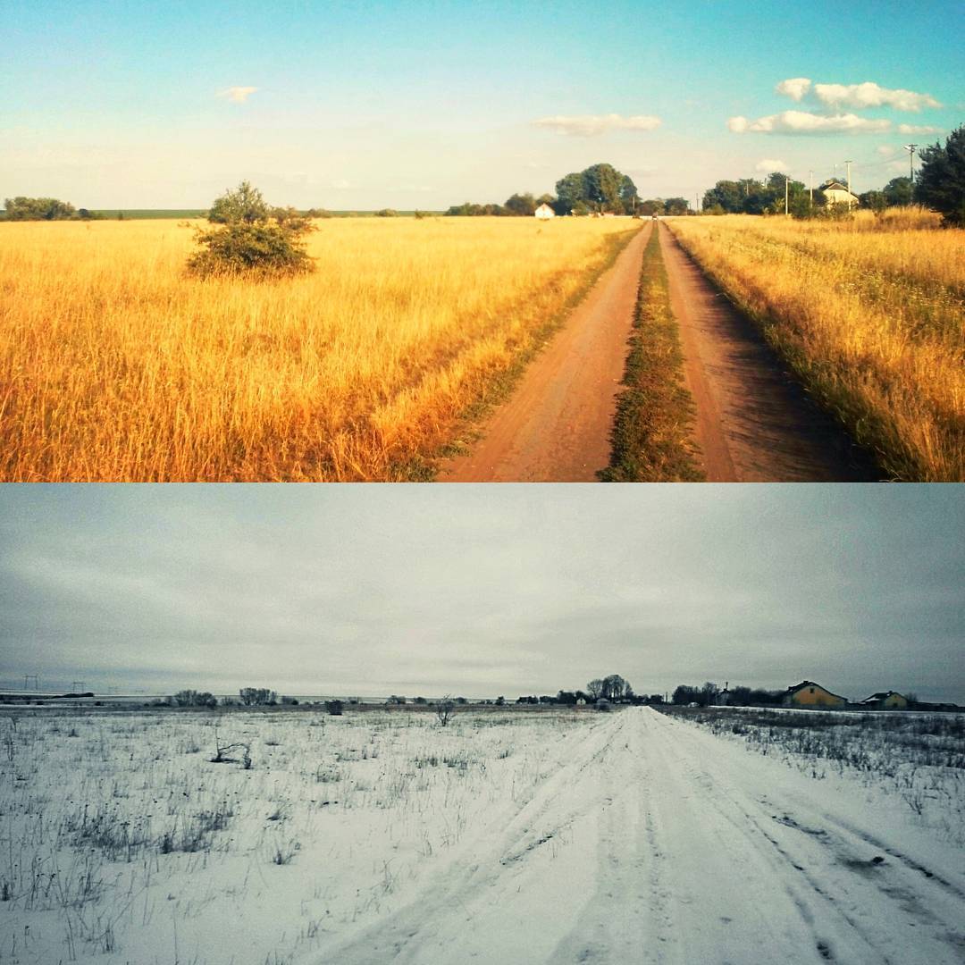 Summer VS Winter - Моё, Лето, Зима, Лес, Поле, Природа, Снег, Небо, Фотография, Длиннопост