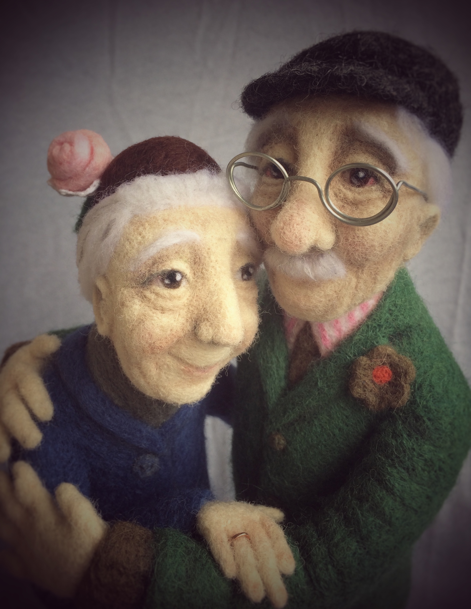 Dear old people... - My, Old men, Family, Needlework without process, Dry felting, Love, Copyright, Interior toy, Longpost