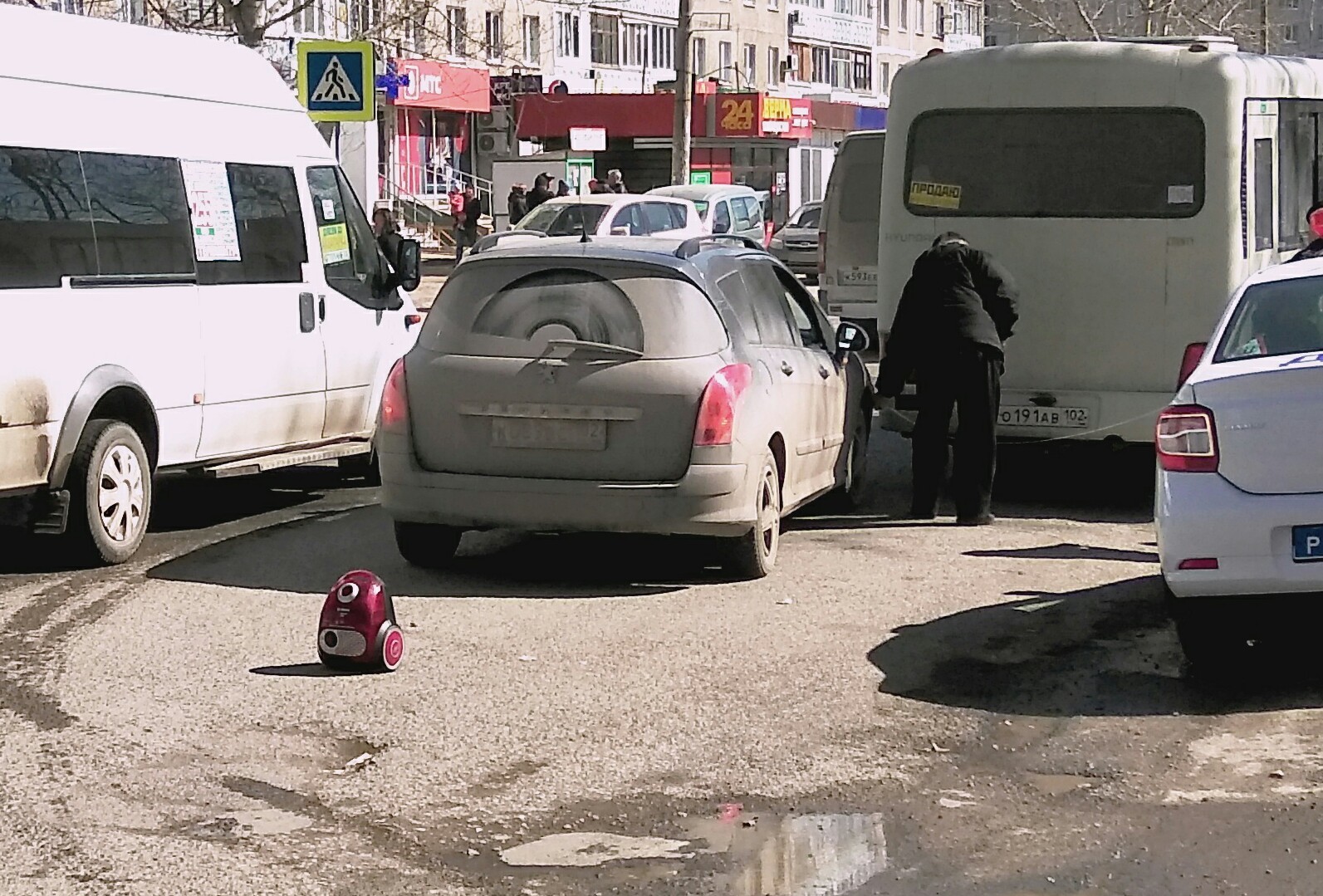 Аварийно-бытовой знак - Моё, ДТП, Уфа, Пылесос, Длиннопост