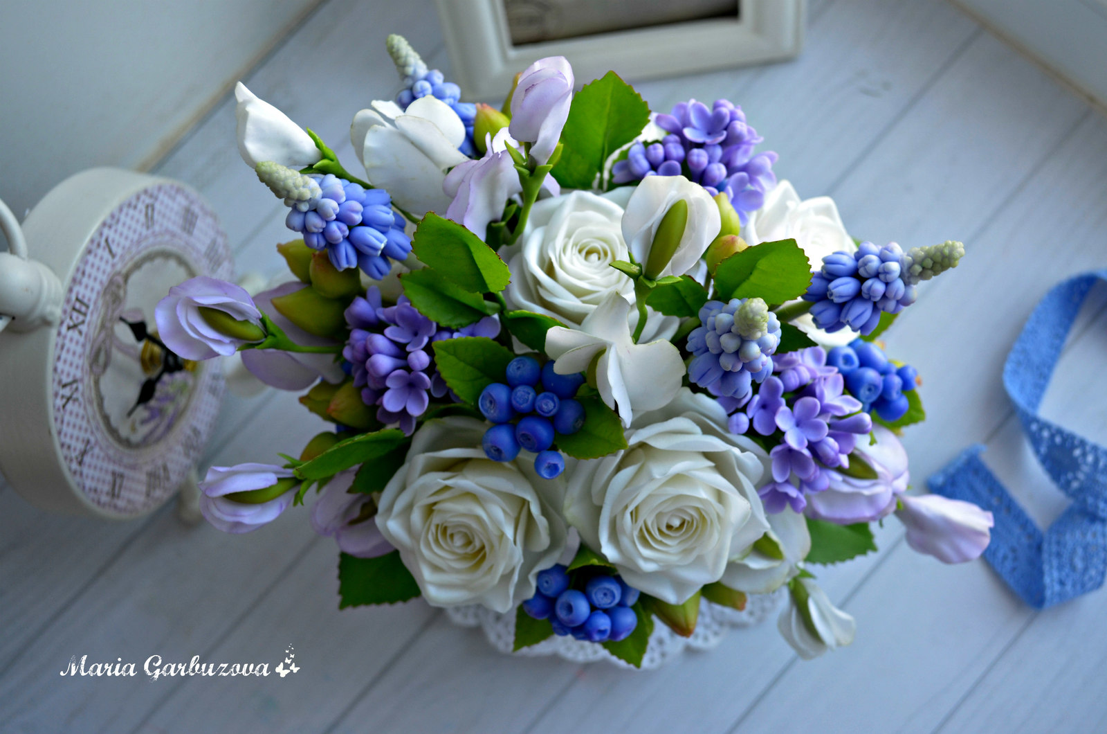 Interior compositions with handmade flowers from cold porcelain - My, With your own hands, Polymer clay, Cold porcelain, Longpost