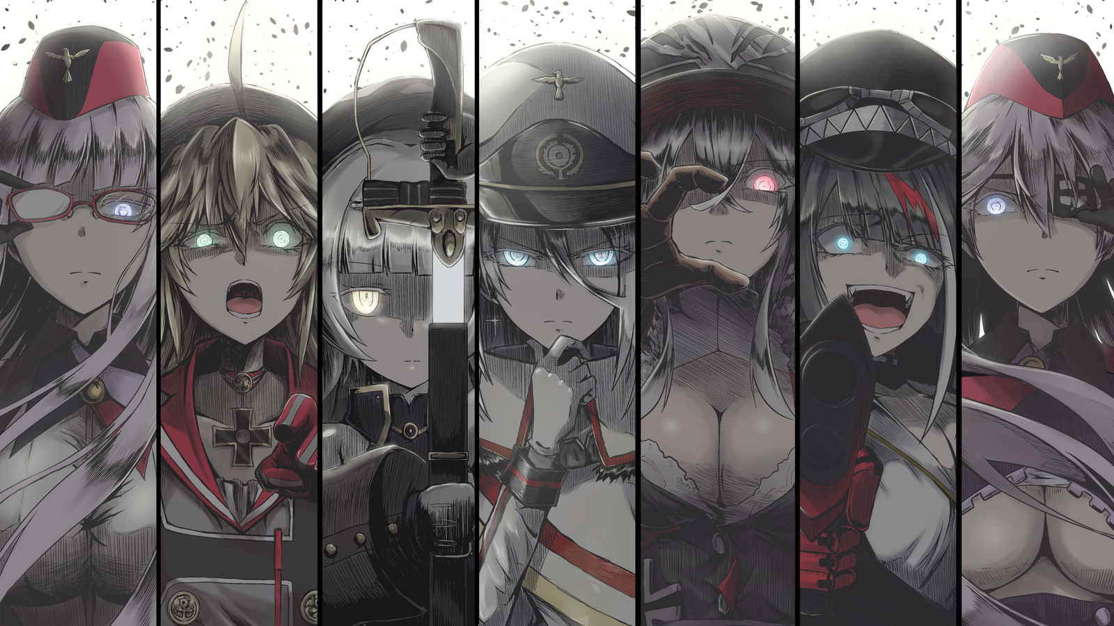 Mirror war - Anime, Anime art, Azur lane, Admiral Hipper, , Gneisenau, Graf Zeppelin, , Rammstein Deutschland