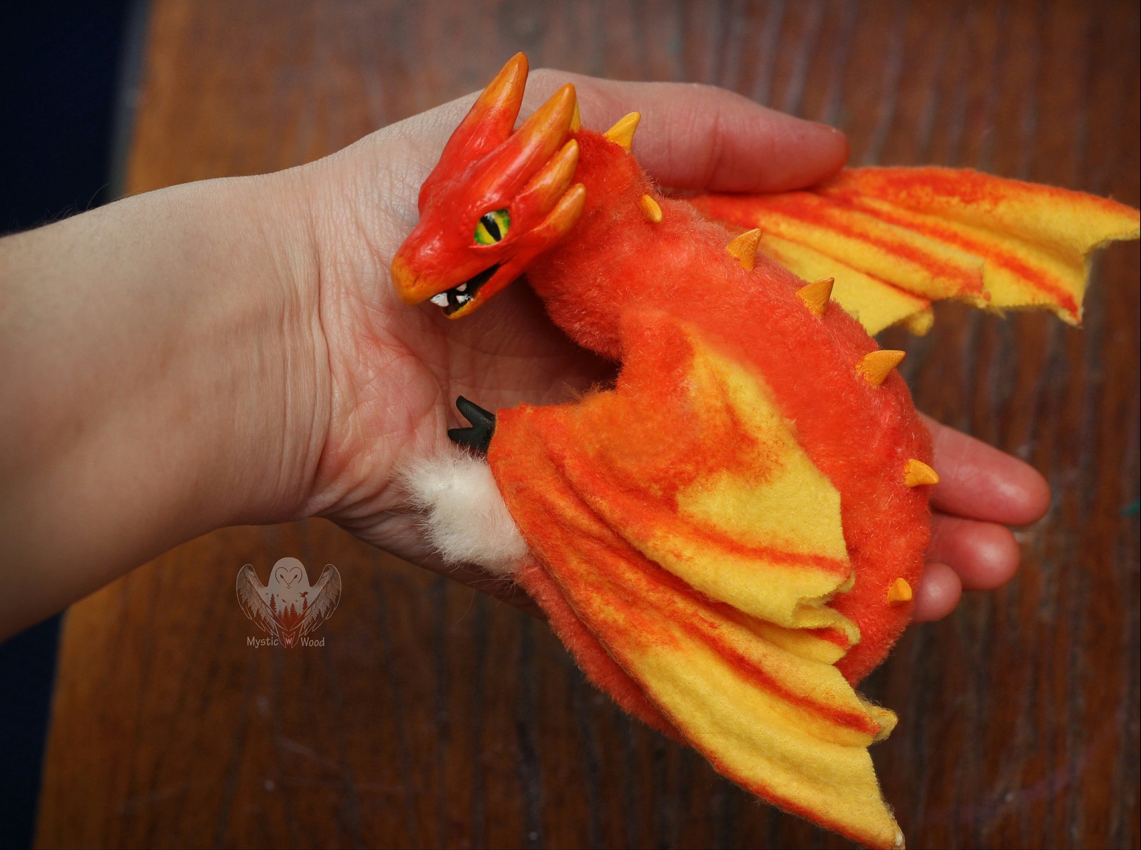 Flame Wyvern Fraur - My, The Dragon, Wyvern, Fire, Handmade, Polymer clay, Needlework without process, Longpost