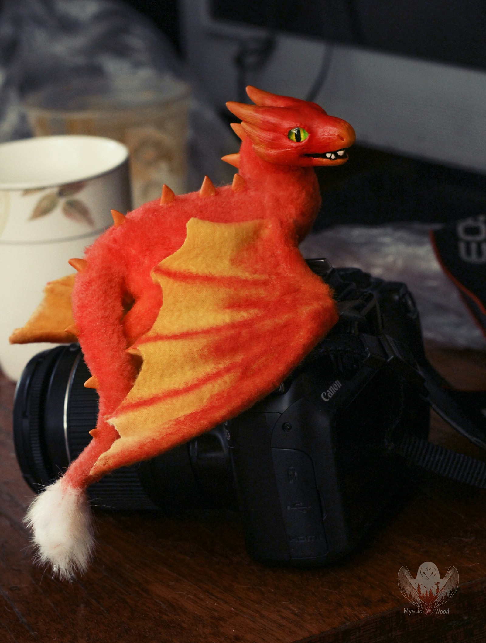 Flame Wyvern Fraur - My, The Dragon, Wyvern, Fire, Handmade, Polymer clay, Needlework without process, Longpost