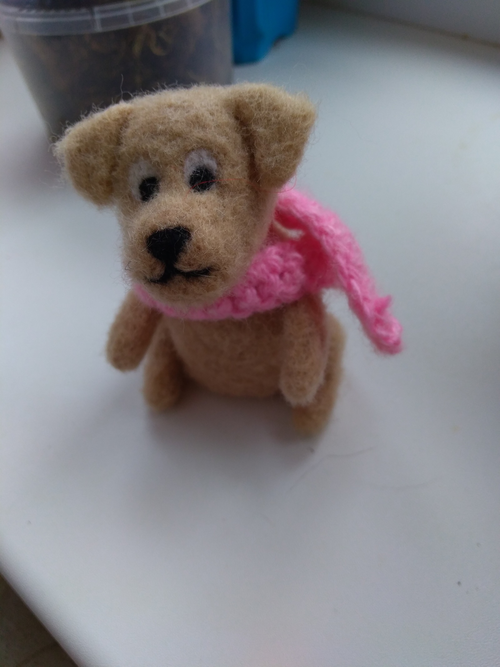 Doggy Chapa - My, Needlework without process, Dry felting, Dog, Needlework, With your own hands, Longpost