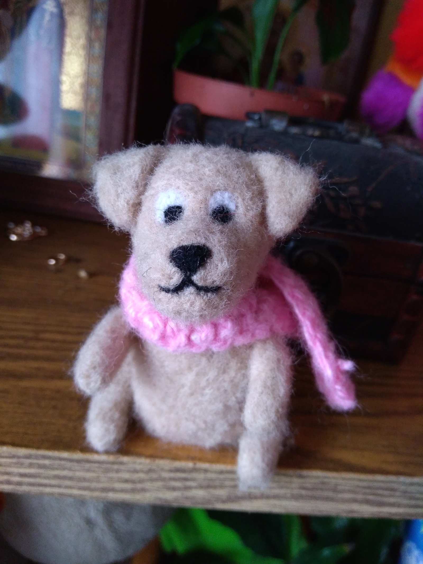 Doggy Chapa - My, Needlework without process, Dry felting, Dog, Needlework, With your own hands, Longpost