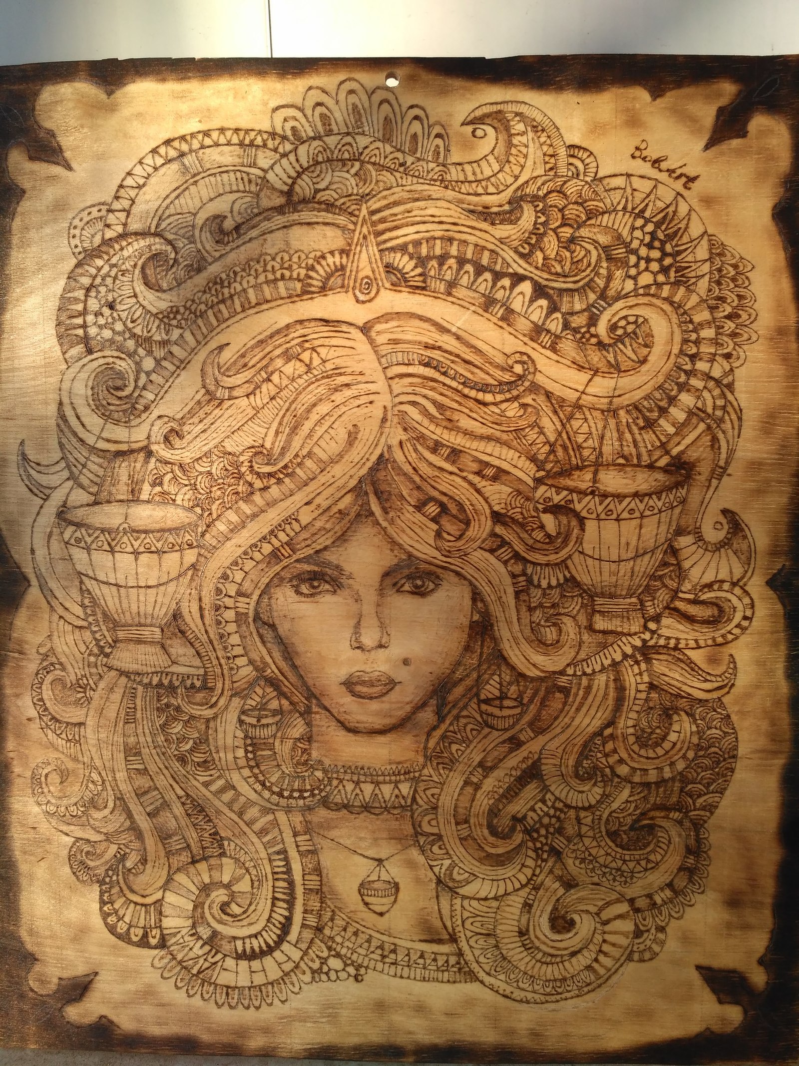 scales - My, Needlework without process, Presents, Burning out, Pyrography