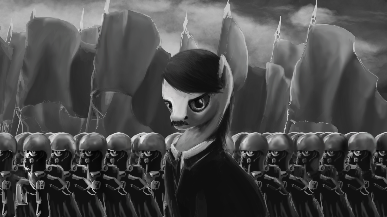 Pony artist from Austria - My, My little pony, Nazi, Drawing, MLP military