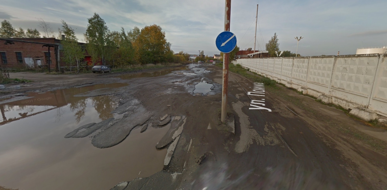 Invisible sign. - Izhevsk, Floodplain, Russian roads, Bad roads, Road sign