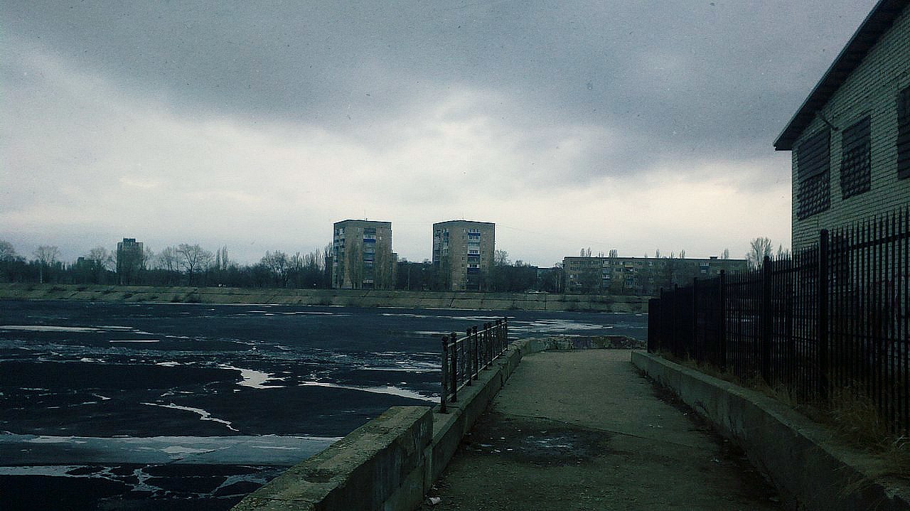 Shipping canal, Balakovo. - Balakovo, Volga, Navigation canal, Spring, Ice, Longpost