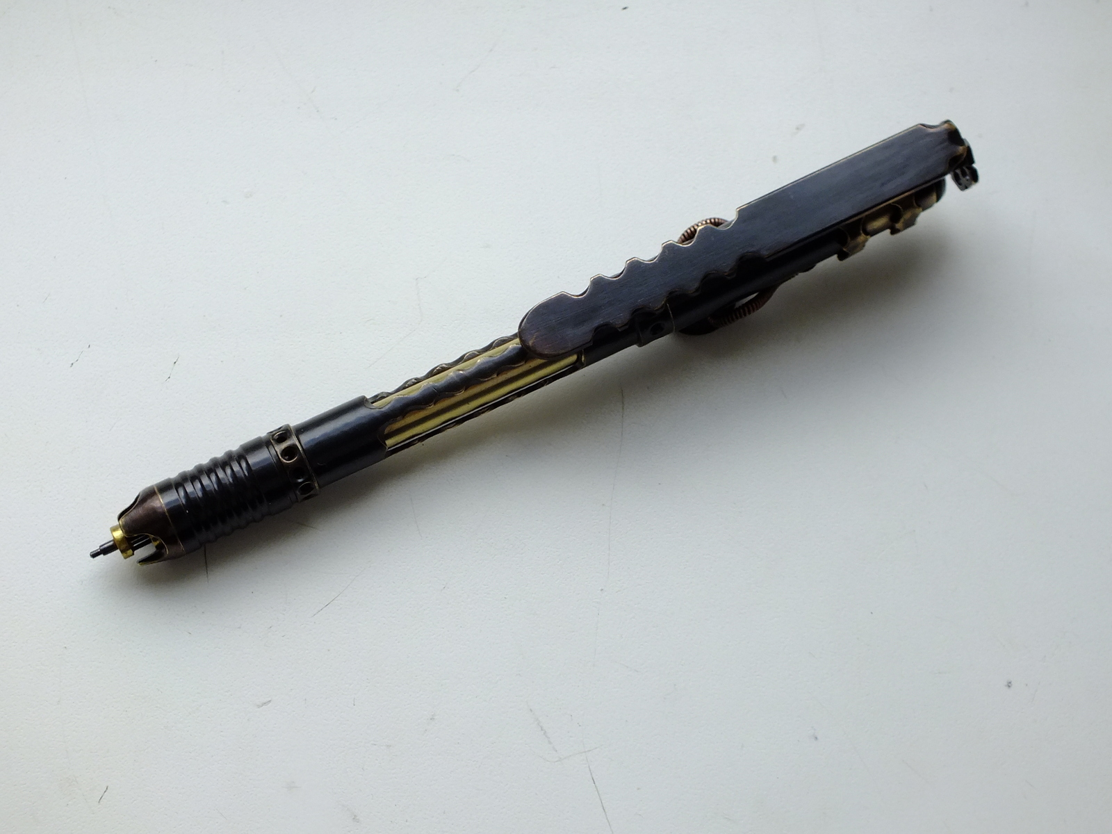 Steampunk themed pen Sting - My, Steampunk, Pen, , Needlework without process, With your own hands, Longpost