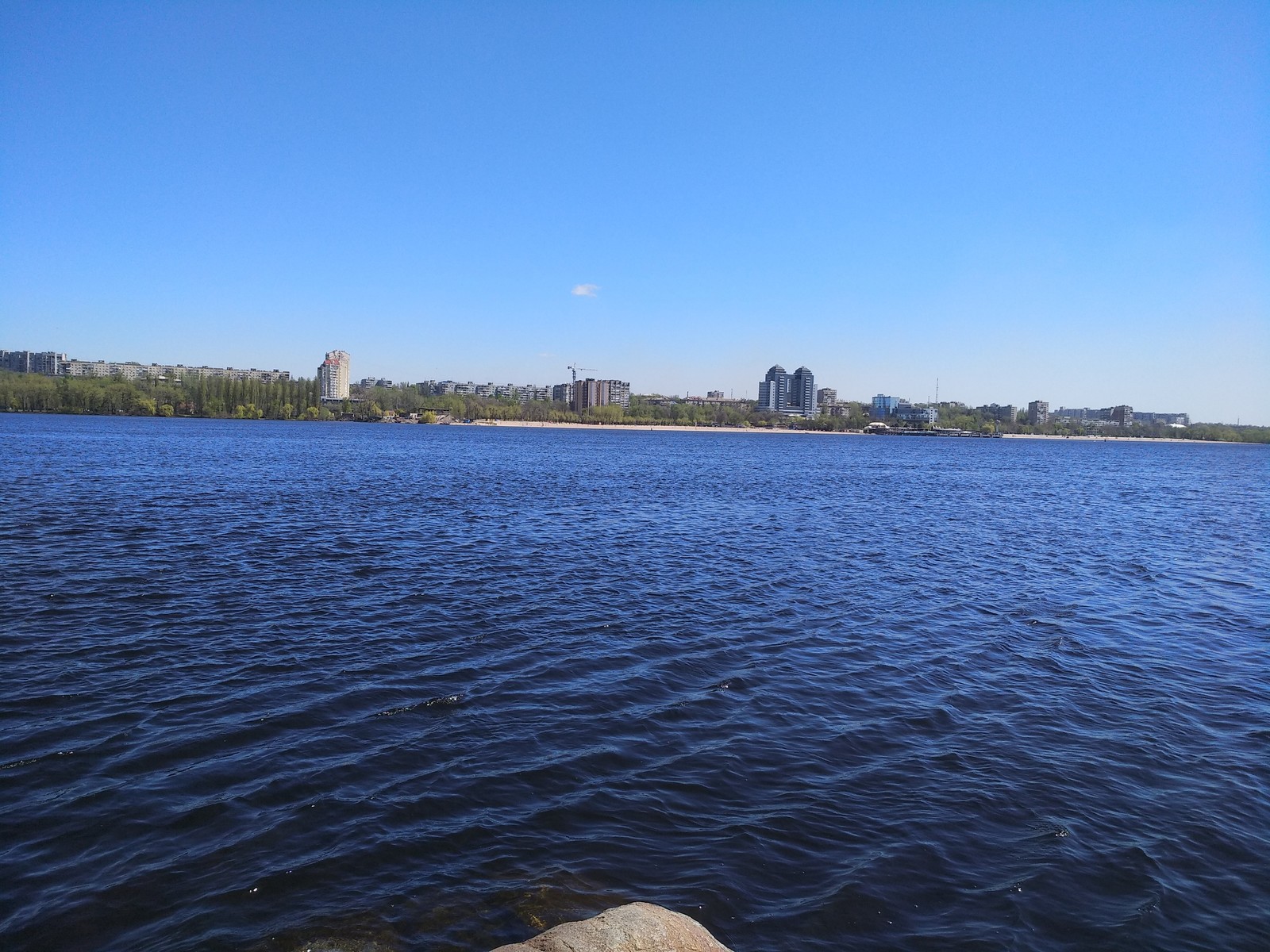 Just a photo from the shore of Khortytsya - My, River, Dnieper, Bridge, Wild ducks, Longpost