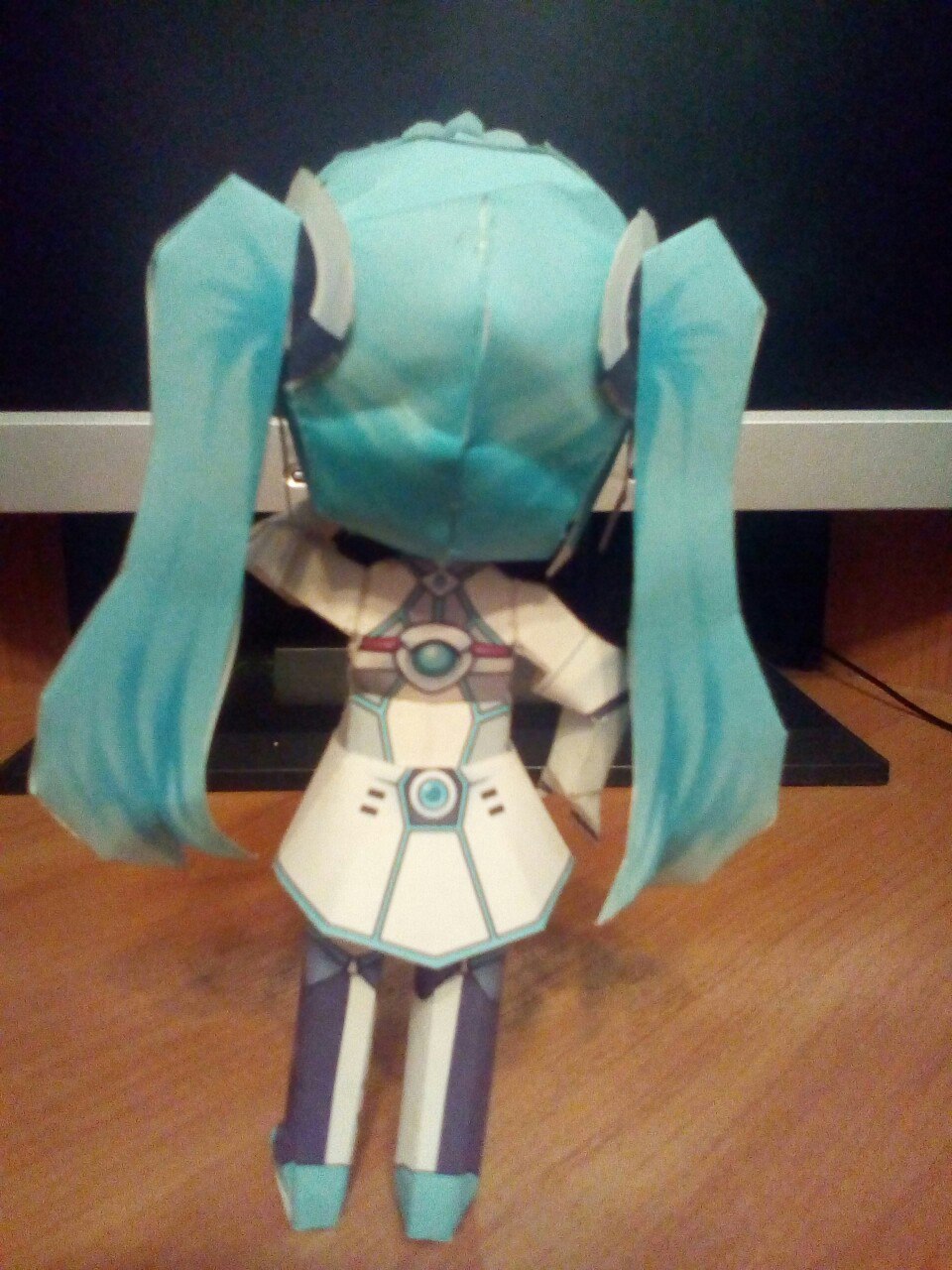 Бумажная фигурка Hatsune Miku - Моё, Аниме, Hatsune Miku, Vocaloid, Papercraft, Чиби, Длиннопост