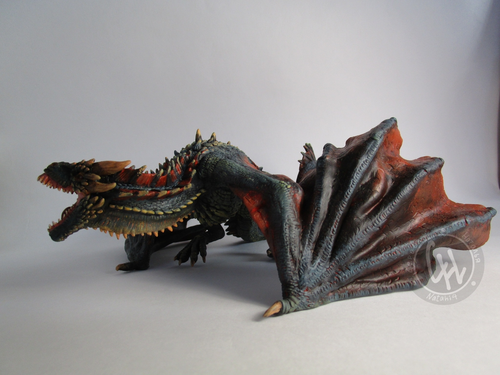 My Dragon Drogon, inspired by Game of Thrones. - My, Polymer clay, Game of Thrones, Drogon, Needlework without process, Sculpture, The Dragon, Longpost