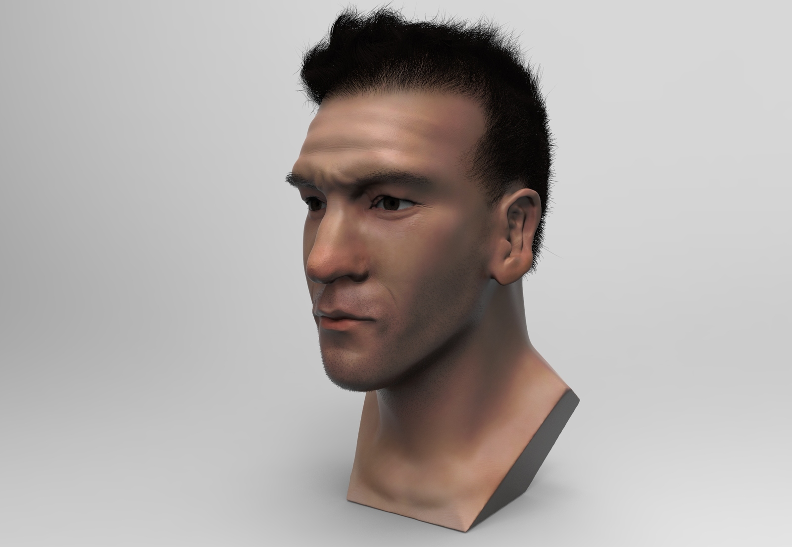 Bust of John Bernthal - My, Zbrush, 3D modeling, Art, Sculpting, Bust, Sculpture, John Bernthal, Keyshot, Longpost