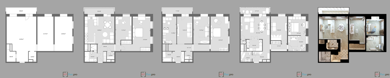 Three options for one apartment Part 2 - My, Layout, , Arrangement, Interior Design, Longpost