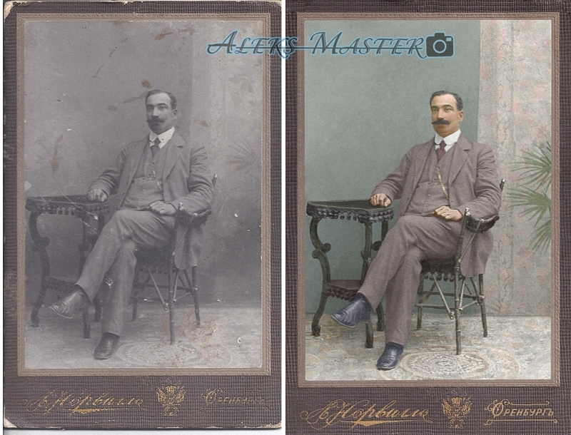 Restoration of photographs. Coloring black and white photographs. - My, Photo restoration, Colorization, , Longpost