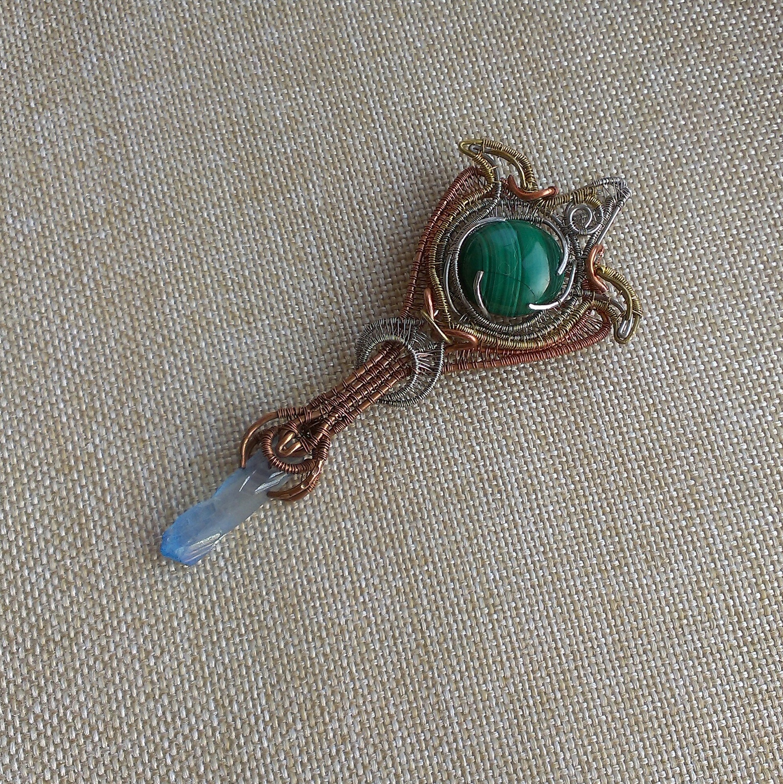 Pendants - My, Decoration, Wire wrap, Wire jewelry, Jewelry with stones, With your own hands, Longpost