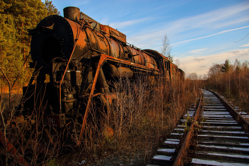 Cemetery of locomotives, Perm region. - Permian, Perm Territory, Cemetery, Video, Longpost