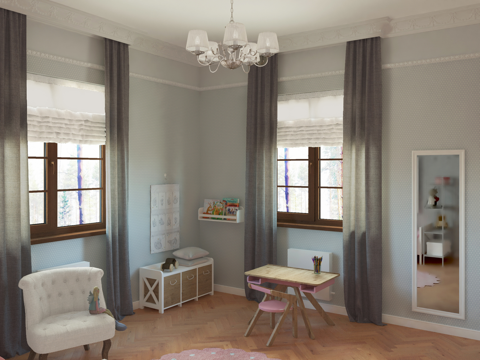 Nursery in the Gustavian style - My, Interior, Interior Design, Children, , Longpost