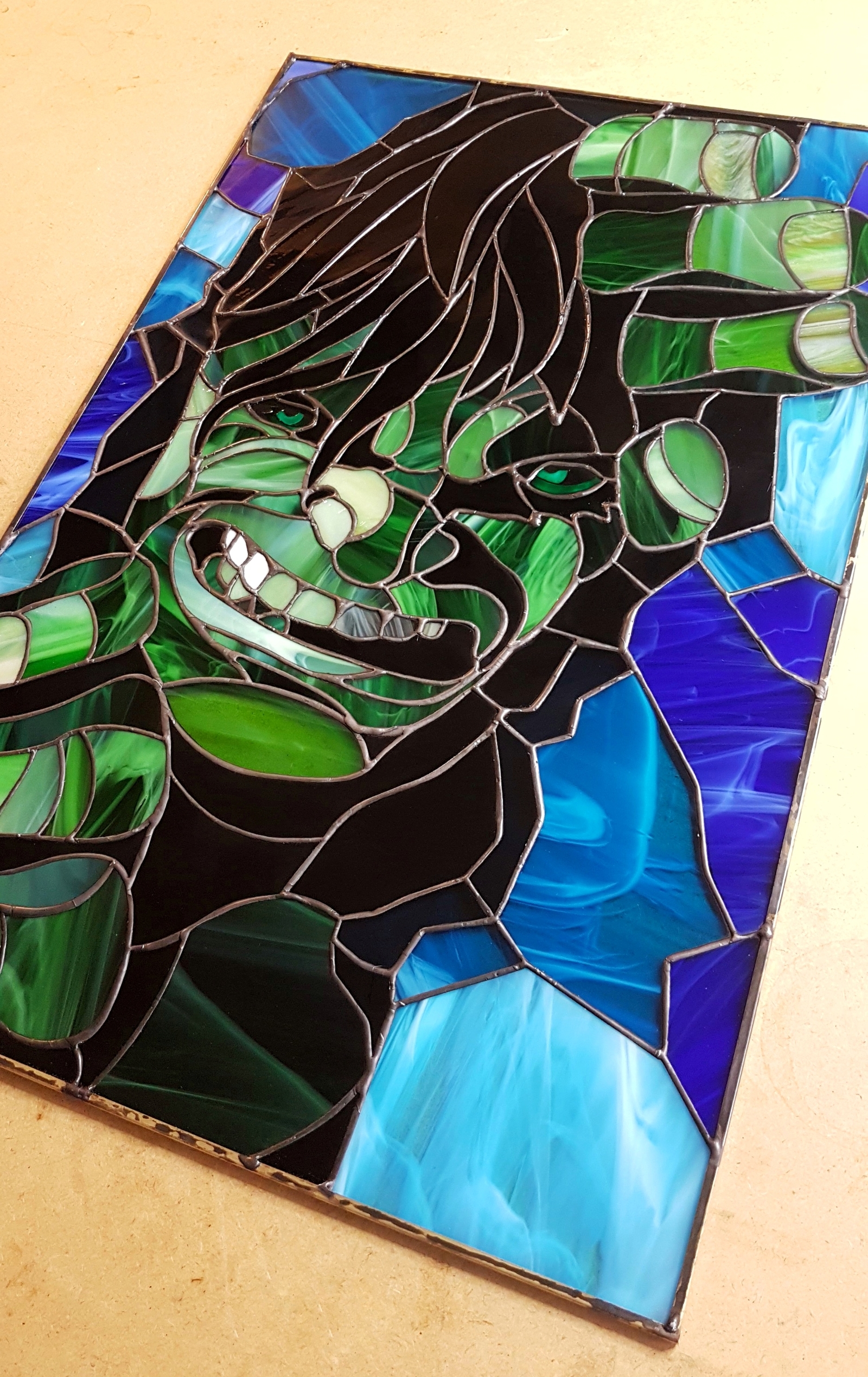 Stained glass window Hulk - My, Friday tag is mine, Friday, Stained glass, Hulk, Longpost