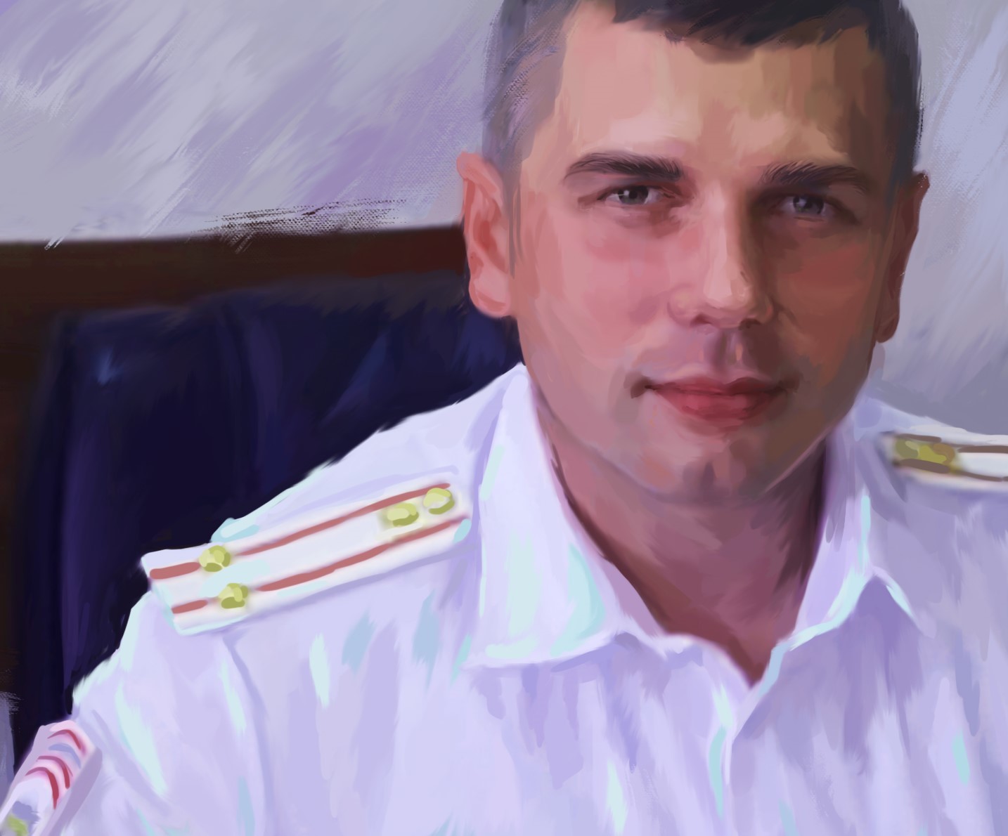 Portrait of a police officer - My, Painting, Art, Artist, Novosibirsk, Militia, Portrait, Men, Love, Longpost