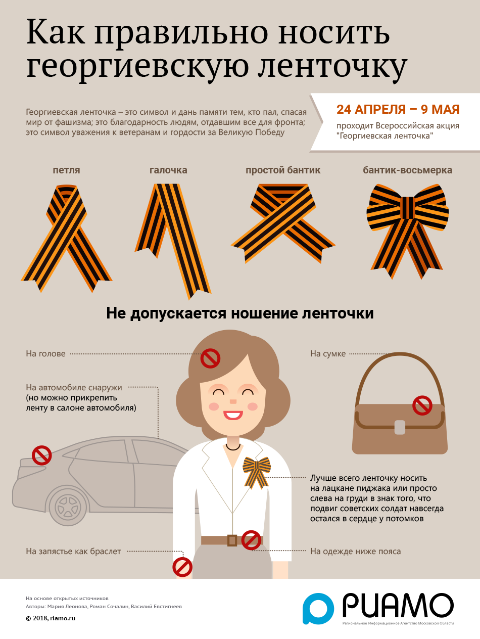 We wear the St. George ribbon correctly! - May 9, , Congratulation, May 9 - Victory Day