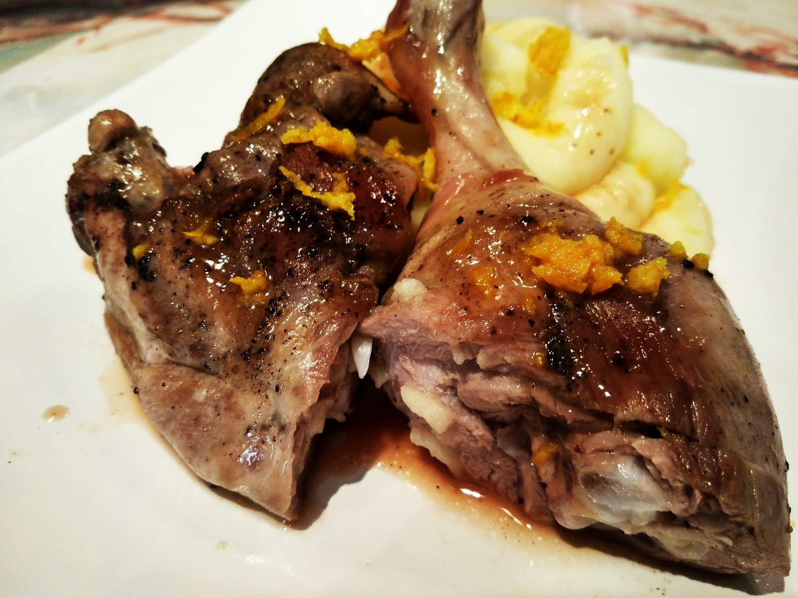 Duck leg with orange lingonberry sauce - My, Food, Recipe, Photorecept, Tralex Recipes, Taste recipe, Longpost