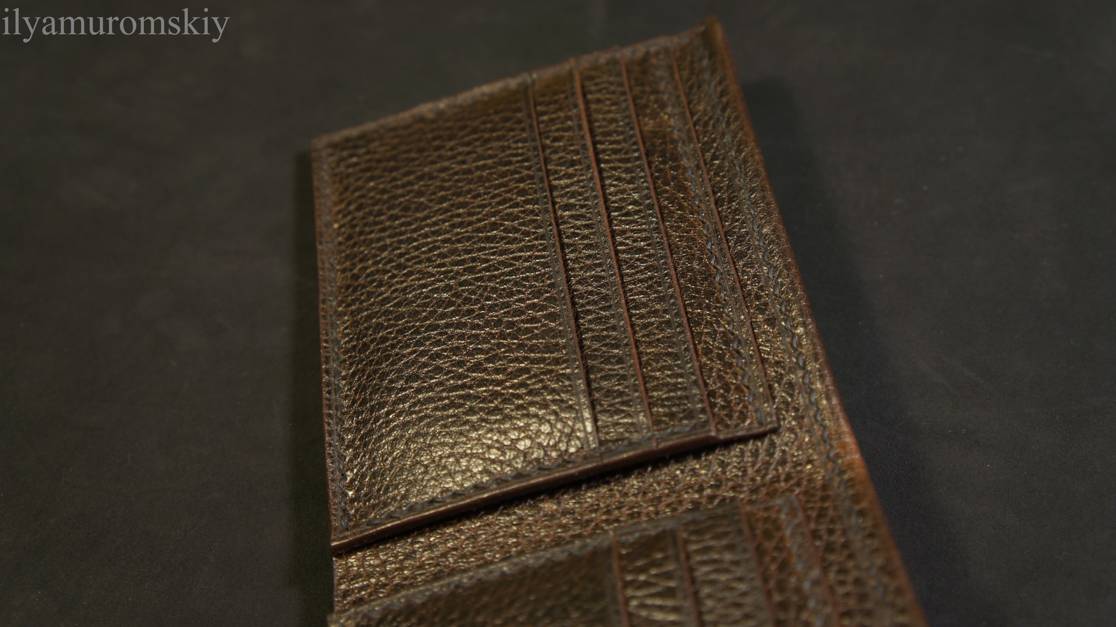 Skin work. Classic wallet. - My, My, Leather, Handmade, Wallet, Needlework without process, Longpost, Ilyamuromskiy