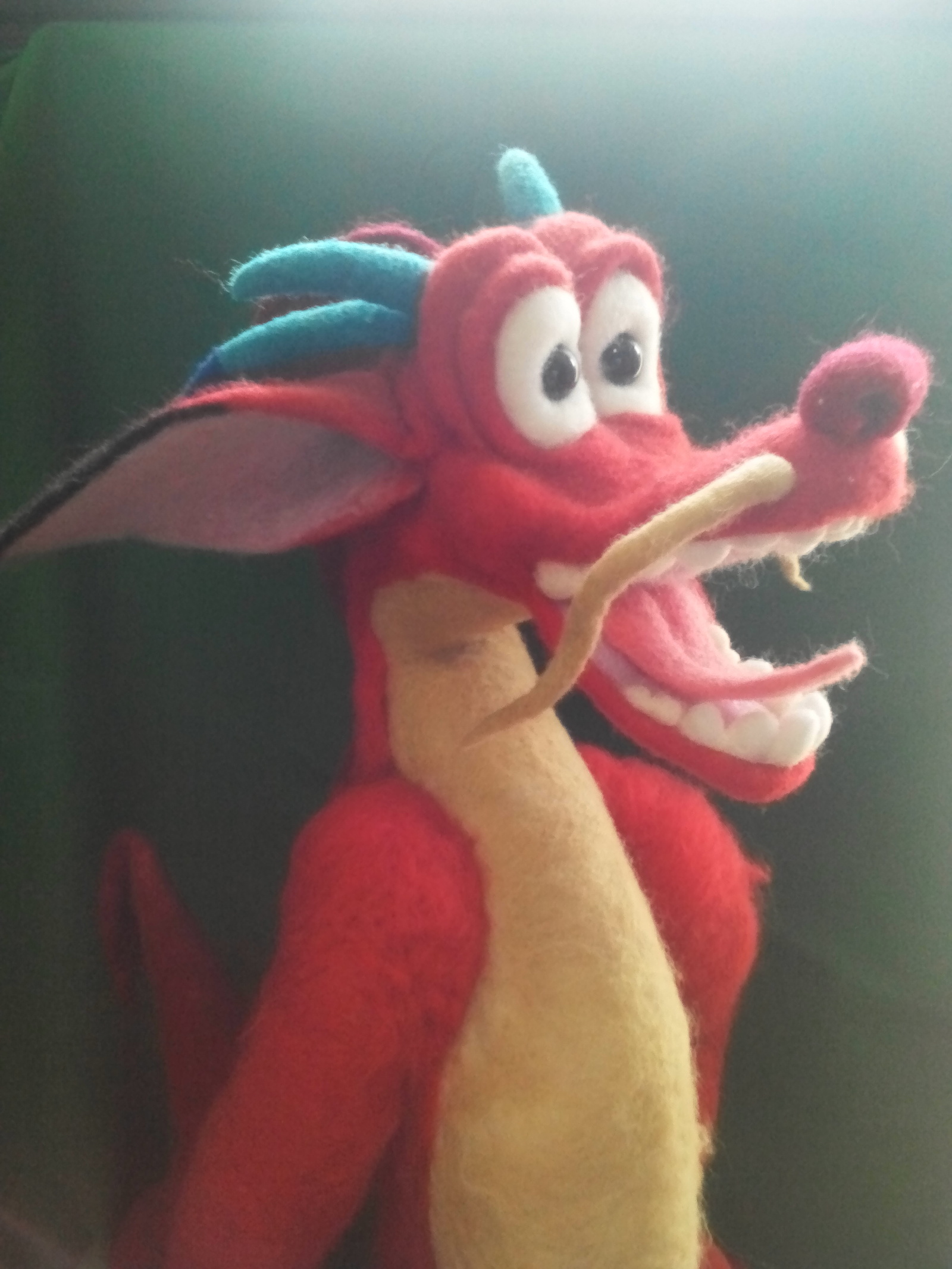 Dragon Mushu - My, Handmade, Dry felting, The Dragon, Mushu, , Mulan, , Needlework without process, Longpost