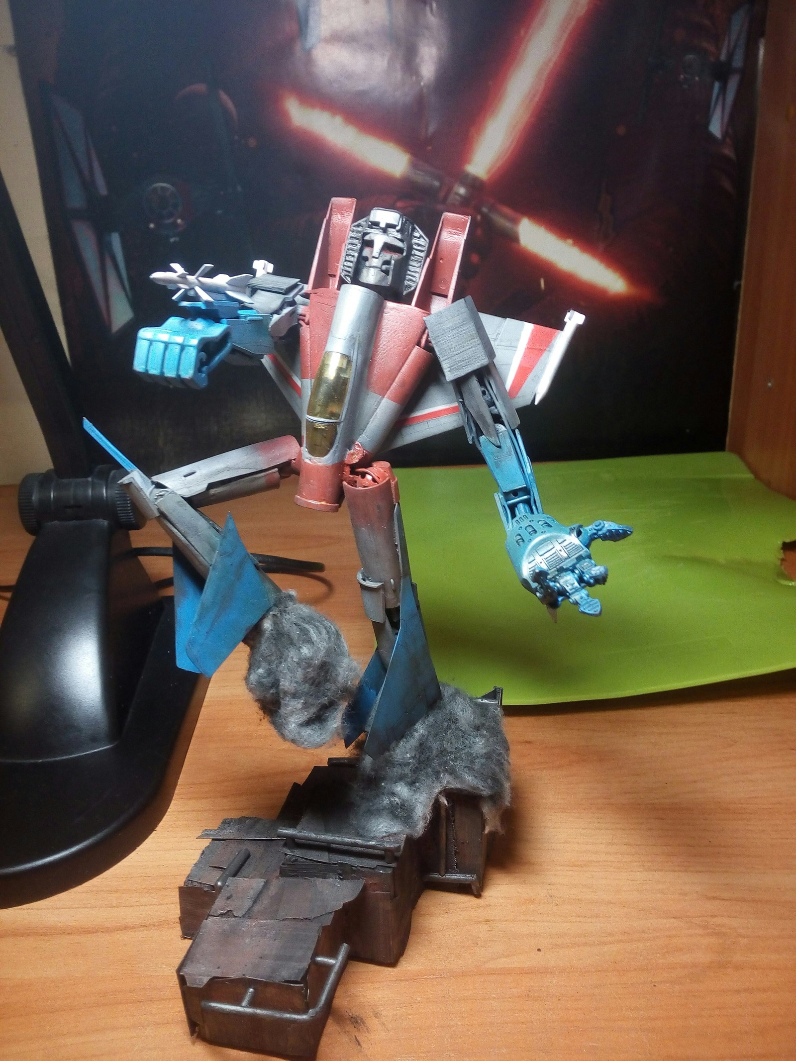 Starscream from Starlight Moment 29 - My, Decepticon, Stand modeling, Aircraft modeling, Post #9905741, Diorama, Longpost