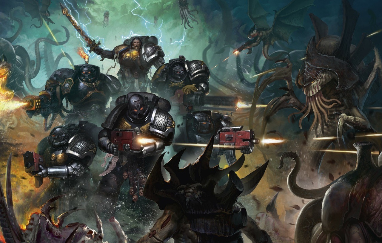 Deathwatch vs Tyranids - Warhammer 40k, Wh Art, Space Marine, Tyranids, Deathwatch