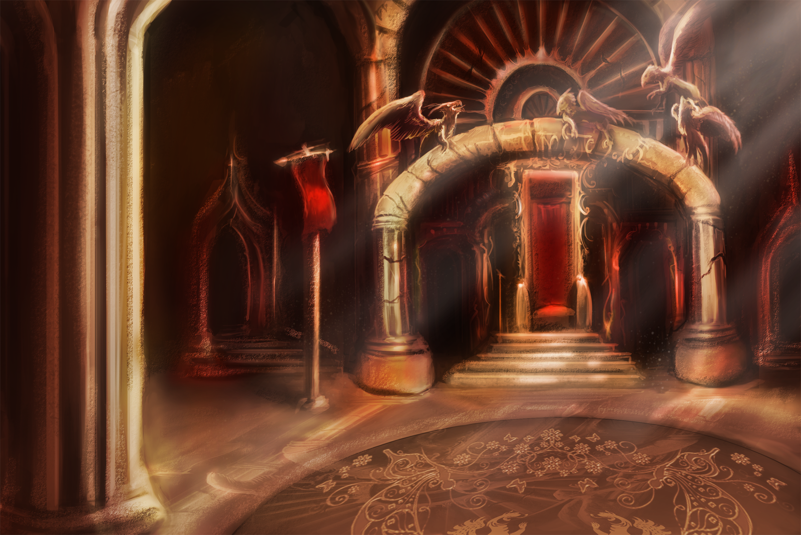 Throne Room of the Gryphon Empire - My, Griffin, My little pony, , Speed ??painting, Video