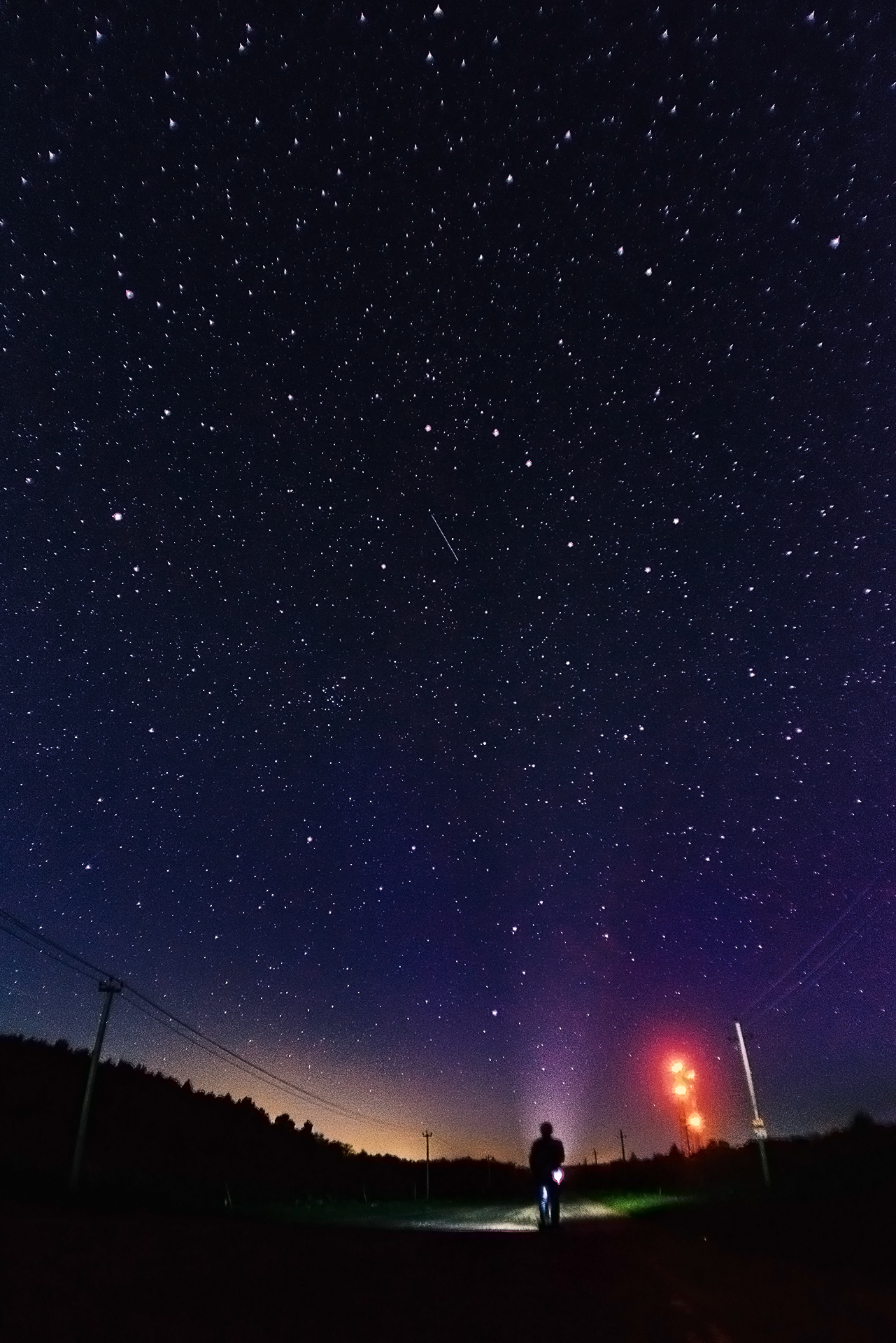 12 May. Moscow region. - My, Photographer, Подмосковье, Night, Stars, Sky, Road, Longpost, The photo