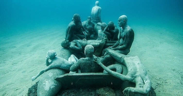Art at the bottom of the ocean. - Underwater world, Underwater museum, Museum, Ocean, Sculpture, Beautiful, Interesting, Longpost, Picture with text