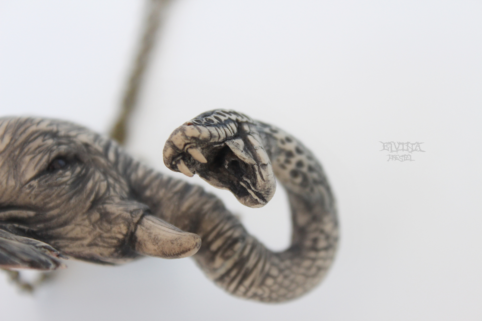 polymer surrealism - My, Polymer clay, Surrealism, Elephants, Snake, Longpost