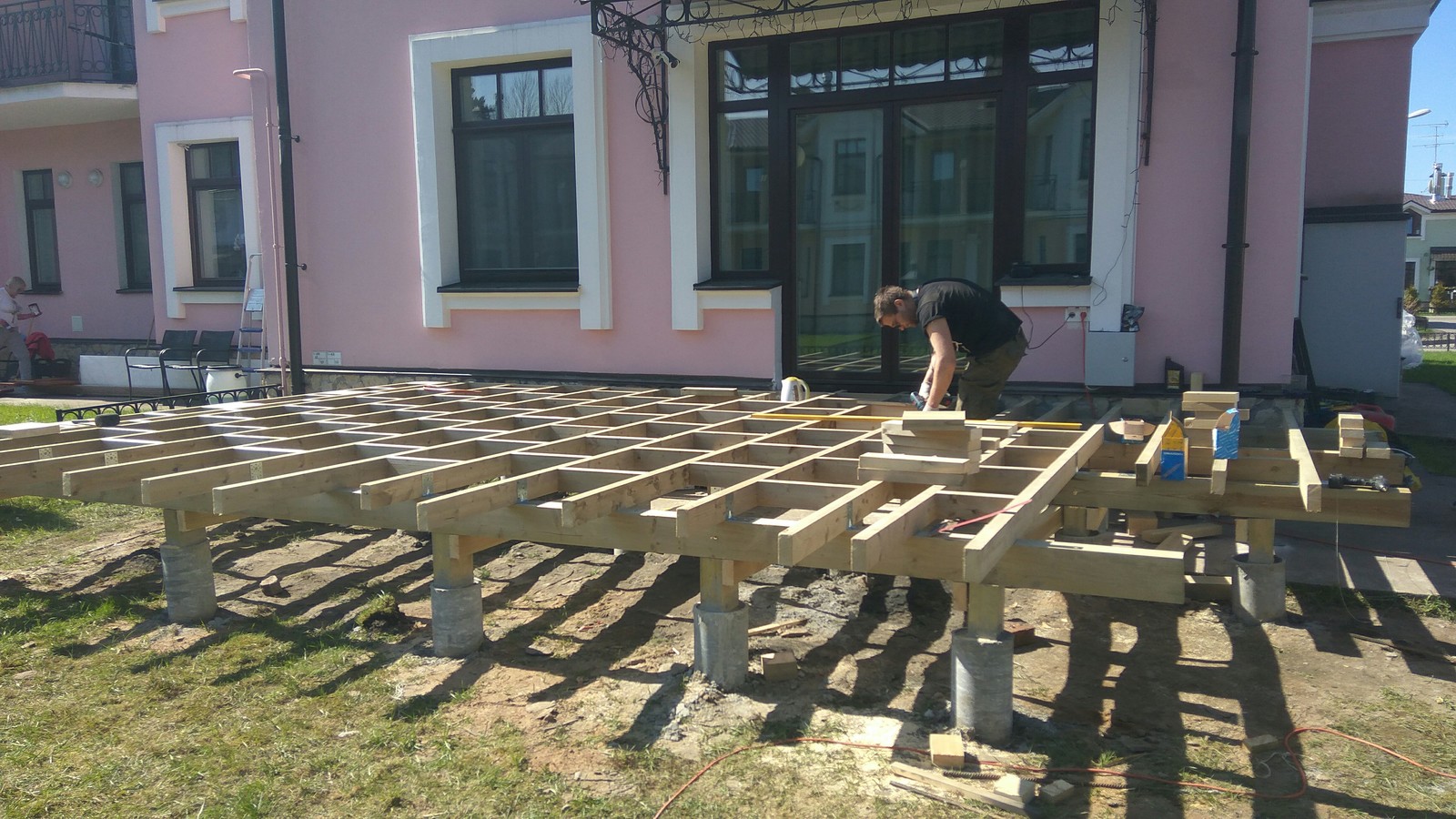 Hedge. Terrace. Step by step paving - My, Terrace, Paving stones, Lawn, Dacha, Landscape design, Saint Petersburg, Longpost