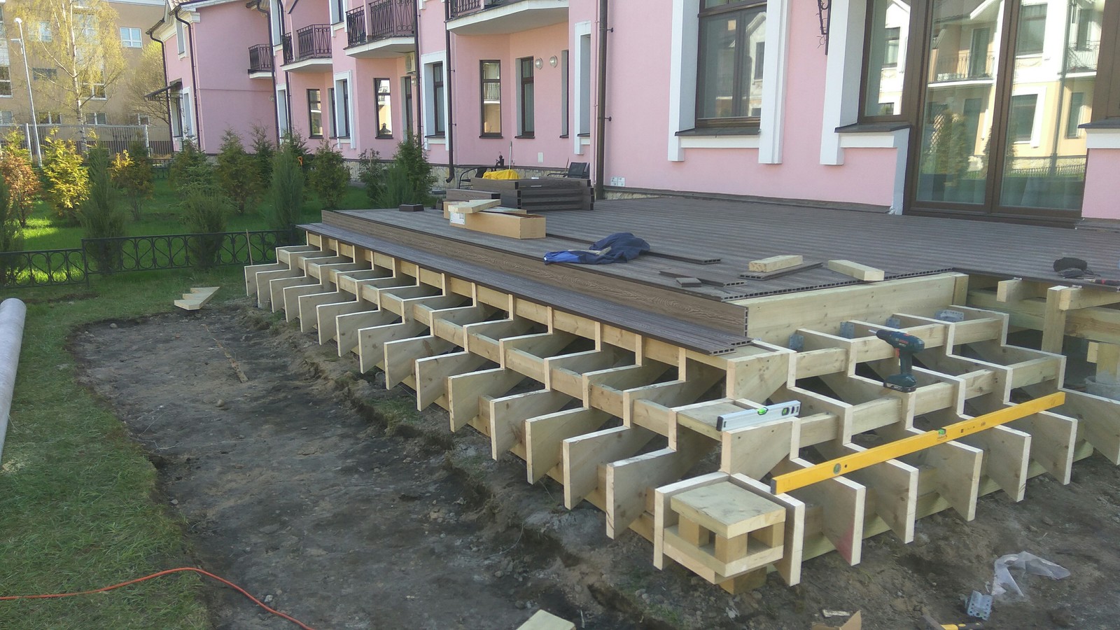 Hedge. Terrace. Step by step paving - My, Terrace, Paving stones, Lawn, Dacha, Landscape design, Saint Petersburg, Longpost