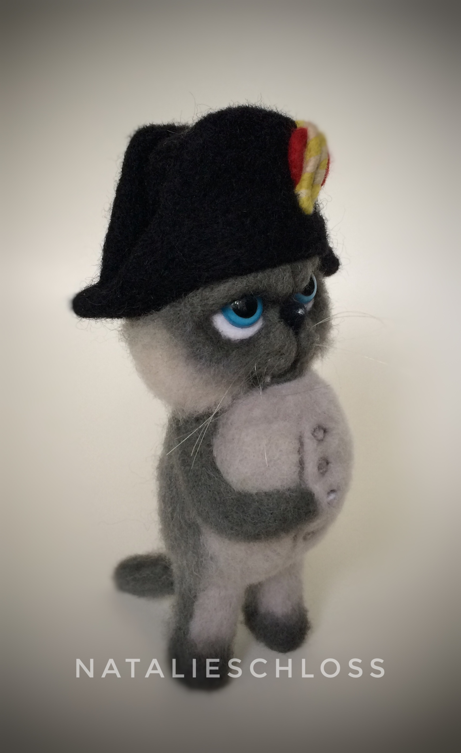 Cat Napoleon, dry felting - My, cat, Napoleon, Dry felting, Needlework without process, Longpost