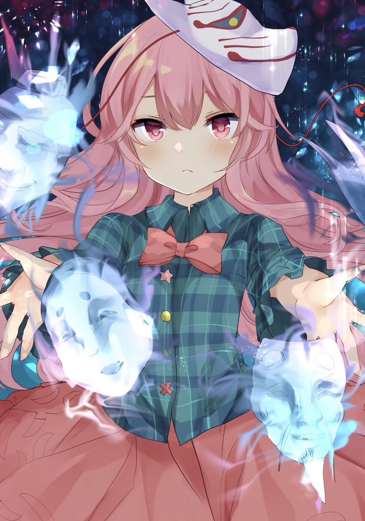 Haata no kokoro - Anime, Anime art, Touhou, Haata no kokoro, Karasusou nano